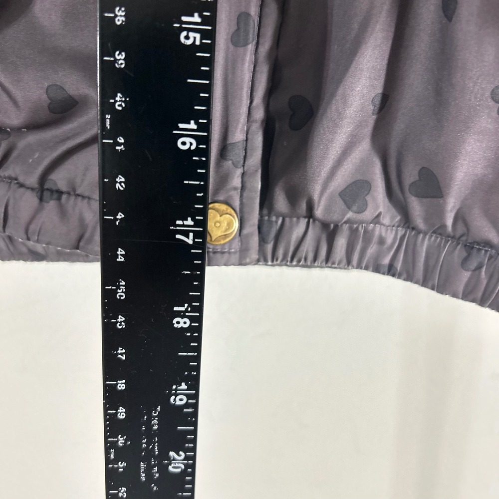OshKosh B'gosh Parka Kids Size 6 Gray Heart Print Fleece Hooded Winter Coat - Picture 6 of 15